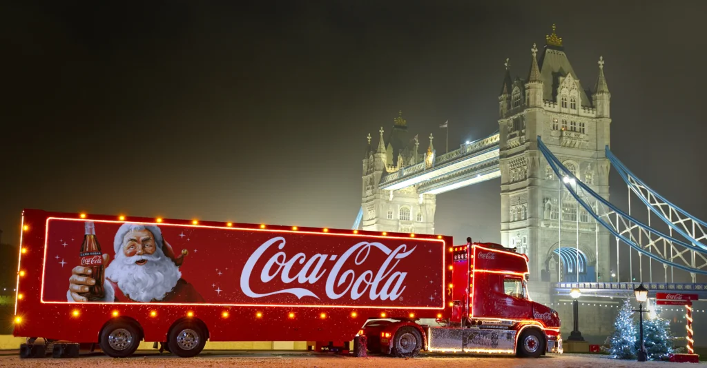 Cola Сhristmas Trucks near Tower Bridge